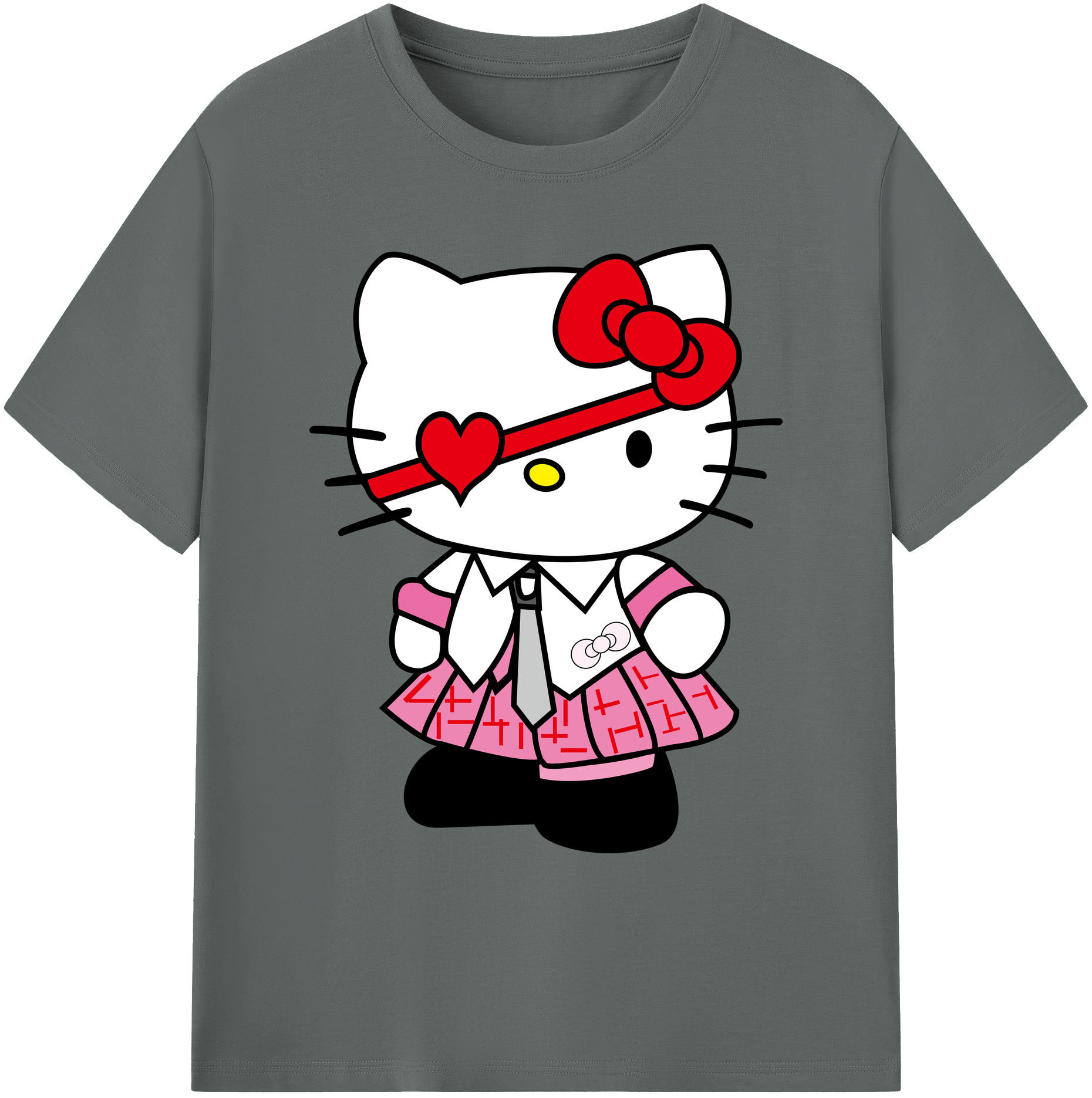 （画像用） Hello Kitty ハローキティ 綿100％ メンズ半袖Tシャツ｜肌触りやわらか＆通気性